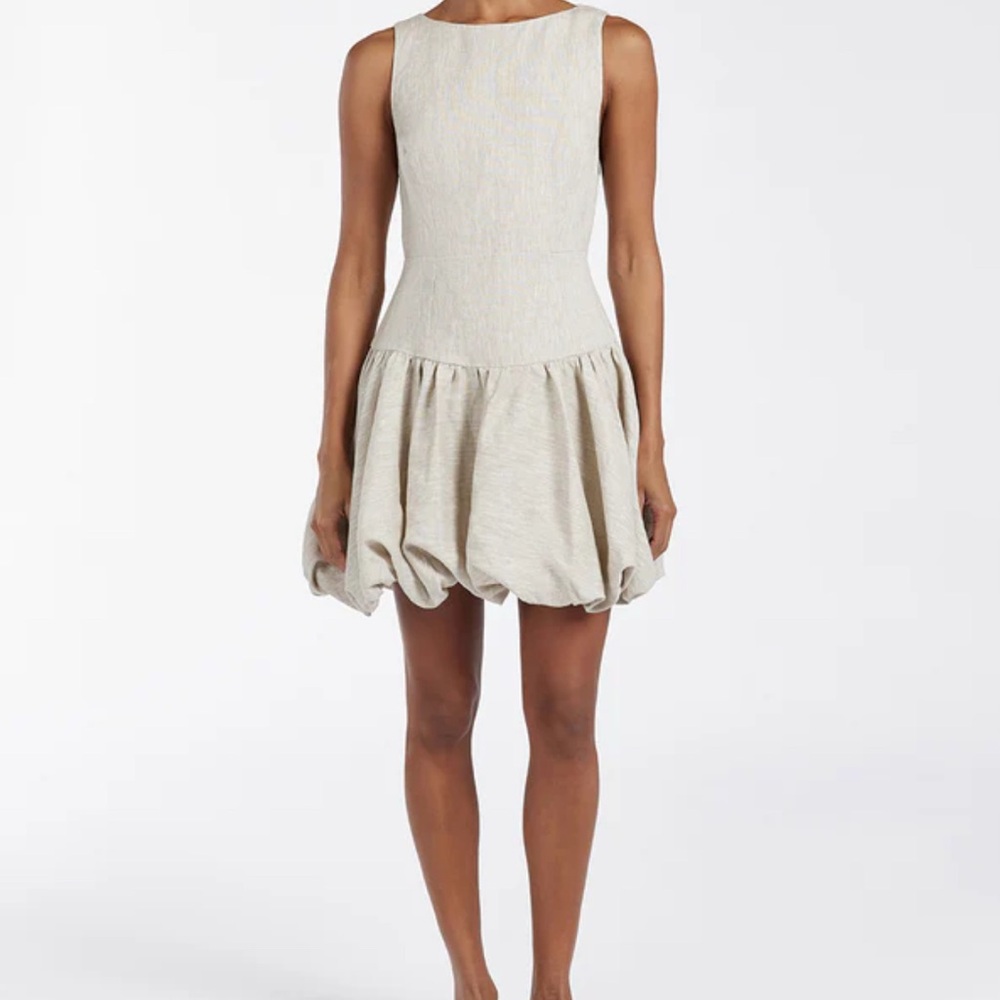 IRINA NATURAL BUBBLE MINI DRESS